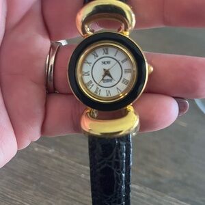 Vintage Armitron Quartz  NOW Gold and Black Watch Roman numerals